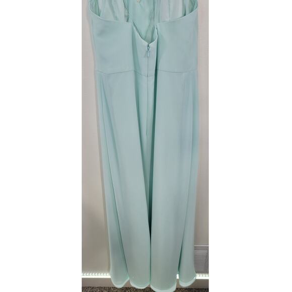 Bill Levkoff Dress Womens Size 12 Long Teal Flawless Elegant Chiffon Formal Wear - Picture 4 of 9